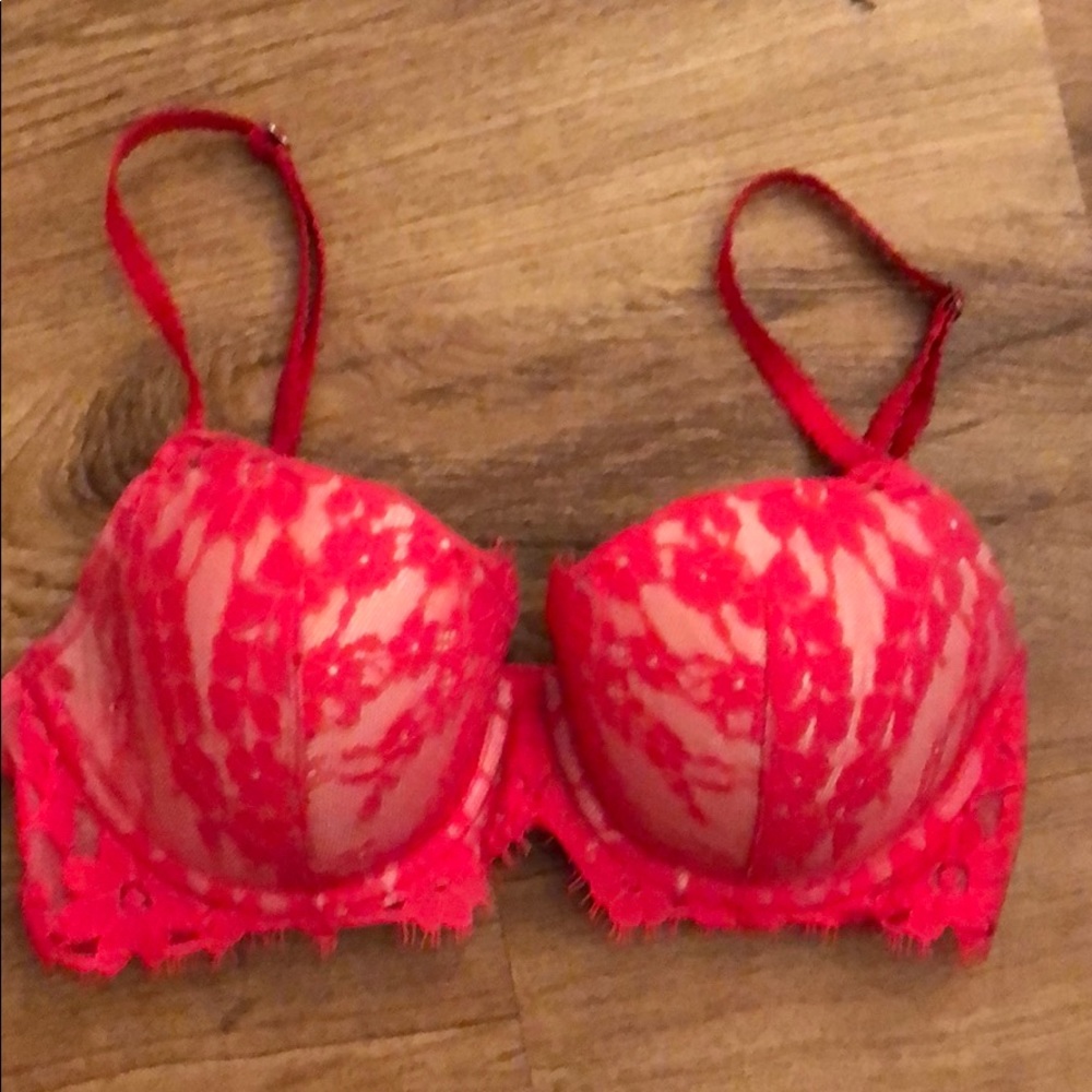 Lacy red Demi bra